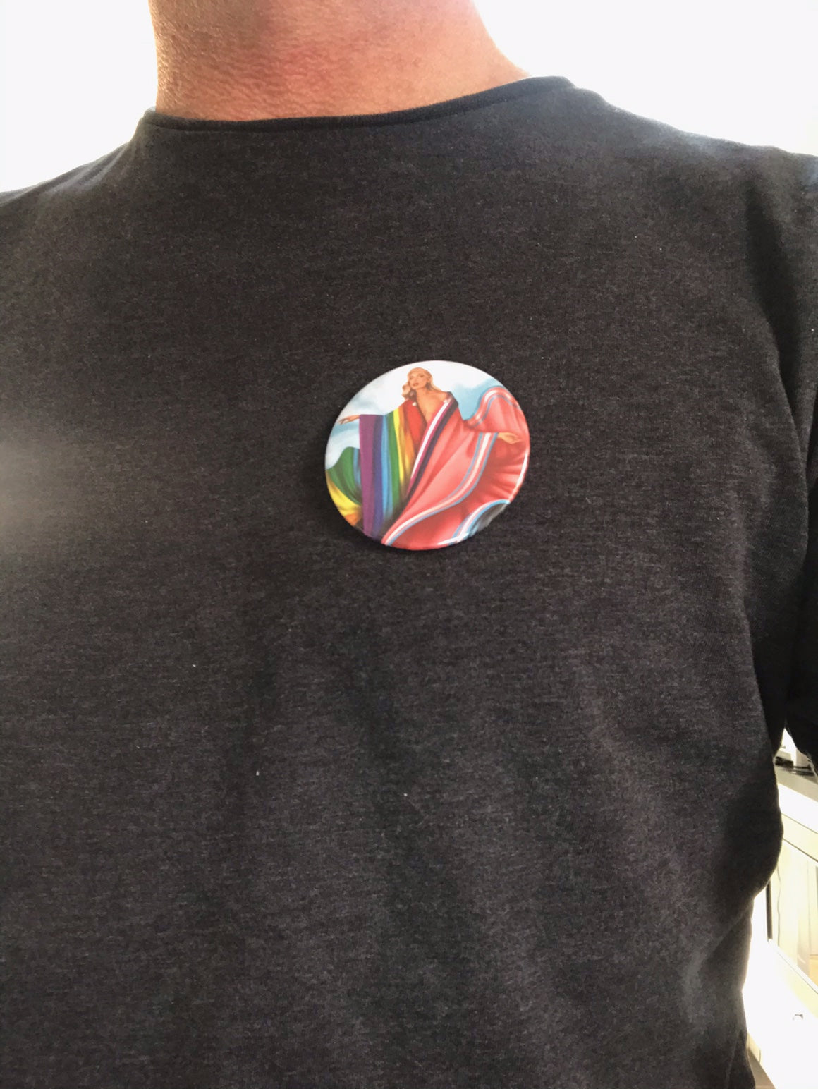 The Cloak of Many Colours Badge - 55mm diam